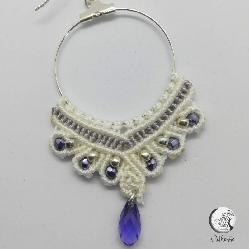 Créoles blanche Macramé