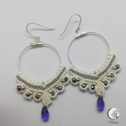 Créoles blanche Macramé