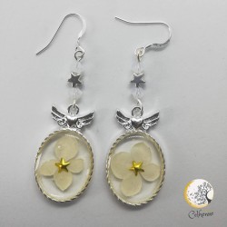 Boucles d'oreilles fleur Blanche