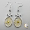 Boucles d'oreilles fleur Blanche