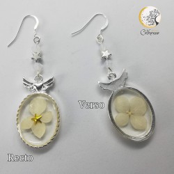 Boucles d'oreilles fleur Blanche
