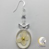 Boucles d'oreilles fleur Blanche