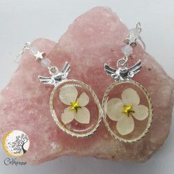 Boucles d'oreilles fleur Blanche
