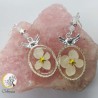 Boucles d'oreilles fleur Blanche