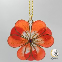 Collier fleur orange - Image non contractuelle