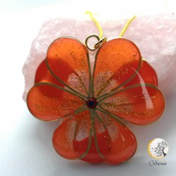 Collier fleur orange - Image non contractuelle