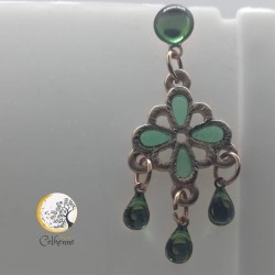 Boucles d'oreilles Fleur Émeraude - Image non contractuelle