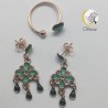 Boucles d'oreilles Fleur Émeraude - Image non contractuelle