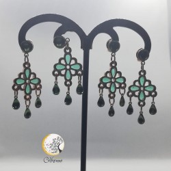 Boucles d'oreilles Fleur Émeraude - Image non contractuelle