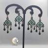 Boucles d'oreilles Fleur Émeraude - Image non contractuelle
