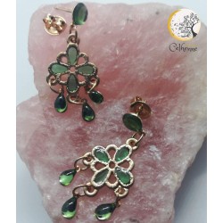 Boucles d'oreilles Fleur Émeraude - Image non contractuelle