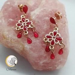 Boucles d'oreilles Victorienne Rubis