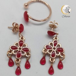 Boucles d'oreilles Victorienne Rubis