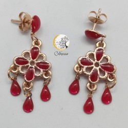 Boucles d'oreilles Victorienne Rubis