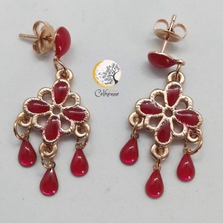 Boucles d'oreilles Victorienne Rubis