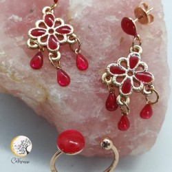 Boucles d'oreilles Victorienne Rubis