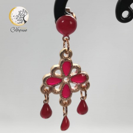 Anciennes boucles d'oreilles victoriennes en argent massif
