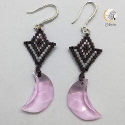 Boucles d'oreilles Lune rose - Image non contractuelle