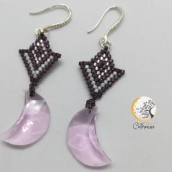 Boucles d'oreilles Lune rose - Image non contractuelle