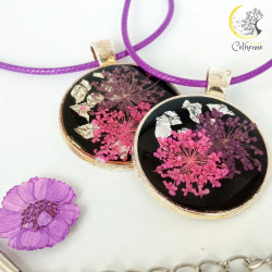 Collier Fleur violet