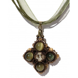 Collier Deirdre oeil de tigre vert