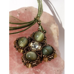 Collier Deirdre oeil de tigre vert