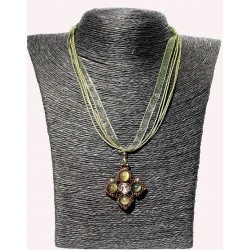Collier Deirdre oeil de tigre vert