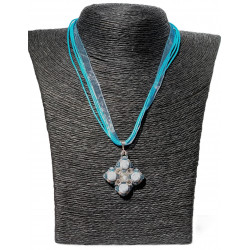Collier Deirdre en howlite naturelle - création Celhenne Bijoux