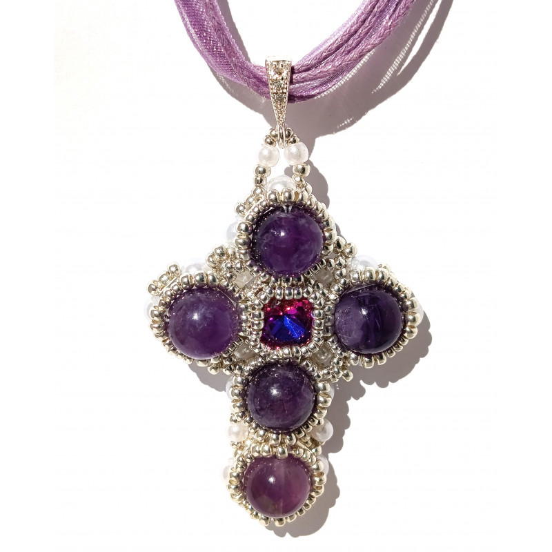 Collier Maddy en améthyste naturelle - création Celhenne Bijoux