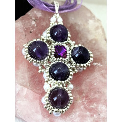 Collier Maddy en améthyste naturelle - création Celhenne Bijoux