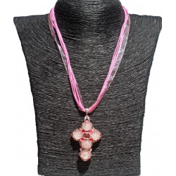 Collier Maddy en quartz rose - création Celhenne Bijoux