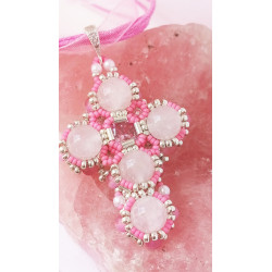 Collier Maddy en quartz rose - création Celhenne Bijoux