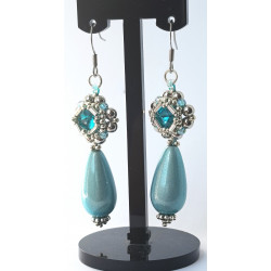 Boucles Deirdre en cristal - création Celhenne Bijoux