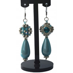 Boucles Deirdre en cristal - Recto/Verso - création Celhenne Bijoux