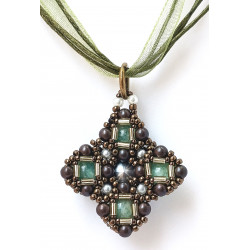 Collier Deirdre en amazonite naturelle - création Celhenne Bijoux