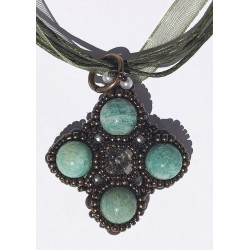 Collier Deirdre en amazonite naturelle - création Celhenne Bijoux