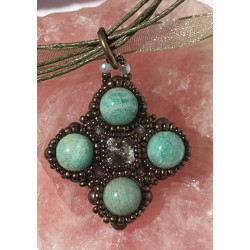 Collier Deirdre en amazonite naturelle - création Celhenne Bijoux
