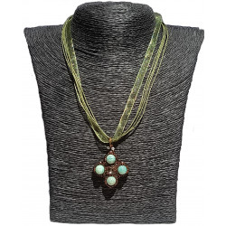 Collier Deirdre en amazonite naturelle - création Celhenne Bijoux