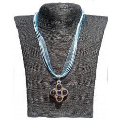 Collier Deirdre goldstone bleu - création Celhenne Bijoux
