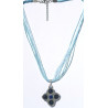 Collier Deirdre goldstone bleu - création Celhenne Bijoux