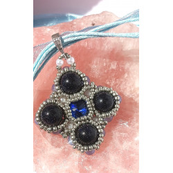 Collier Deirdre goldstone bleu