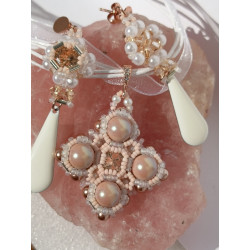 Collier et boucles Deirdre en cristal - création Celhenne Bijoux