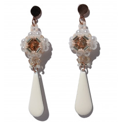 BO Deirdre en howlite naturelle - création Celhenne Bijoux