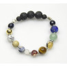 Bracelet Planètes pierres naturelles argenté