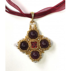 Collier Deirdre en Grenat - création Celhenne Bijoux