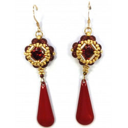 BO Deirdre en cristal rouge - création Celhenne Bijoux