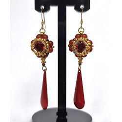 BO Deirdre en cristal rouge - création Celhenne Bijoux