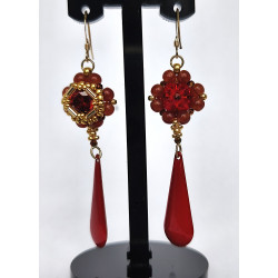 BO Deirdre en cristal rouge - création Celhenne Bijoux