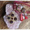 Ensemble Deirdre en cristal rouge - création Celhenne Bijoux