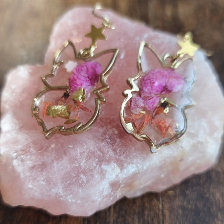 Boucles d’oreilles Renard Floralis doré